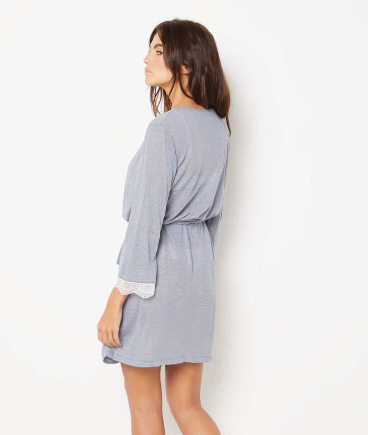 Lace detailing robe navy.