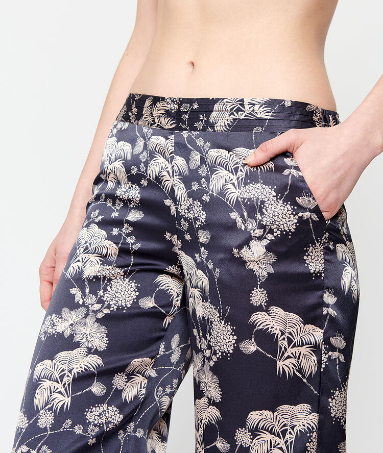 Satin hight waist trousers navy.