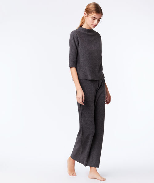 3/4 sleeves loungewear top grey.