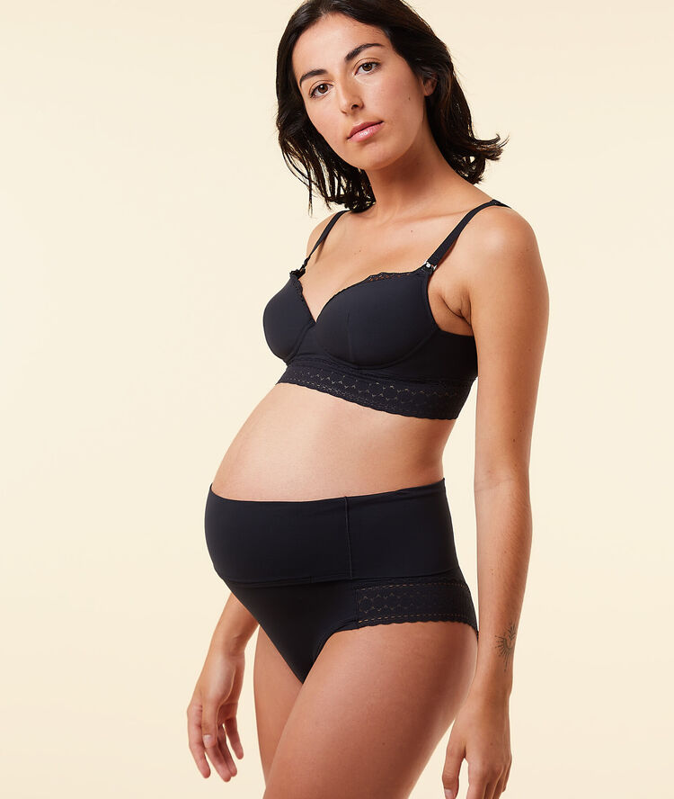 Light padded bra, breastfeeding pads black.