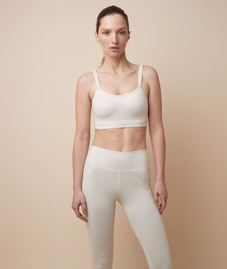 Brassière de yoga - maintien medium lin.