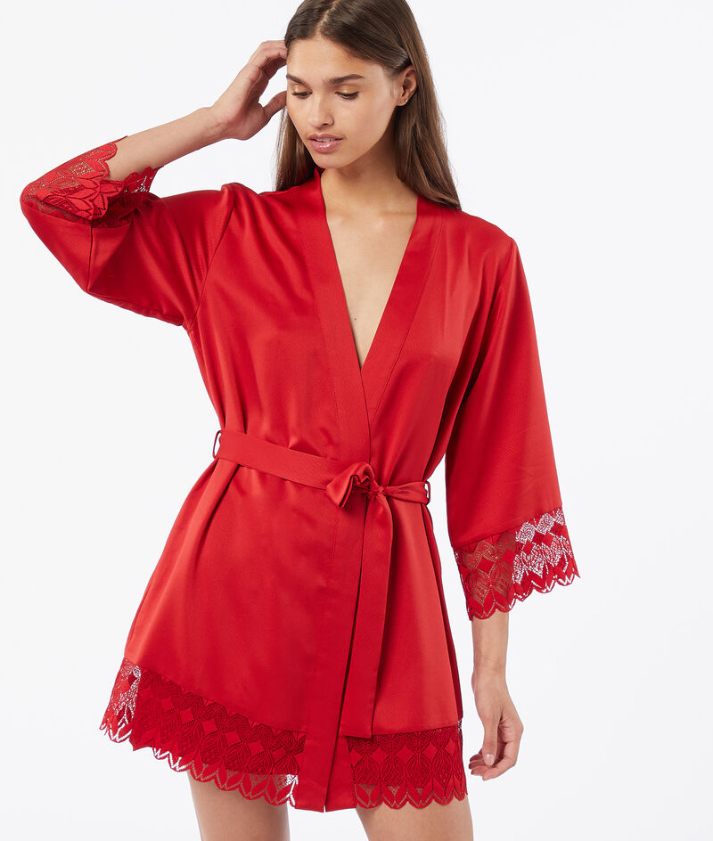 Robe With Lace Details;${refinementColor}