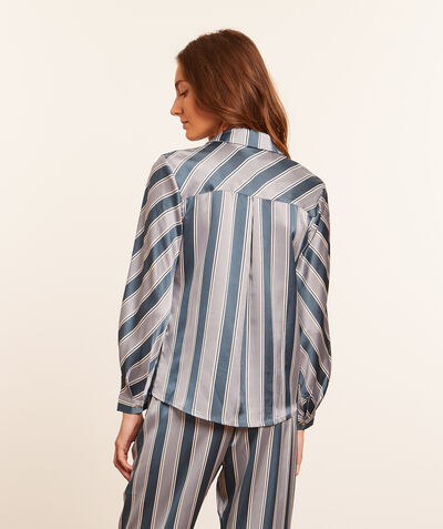 Striped pajama shirt;${refinementColor}