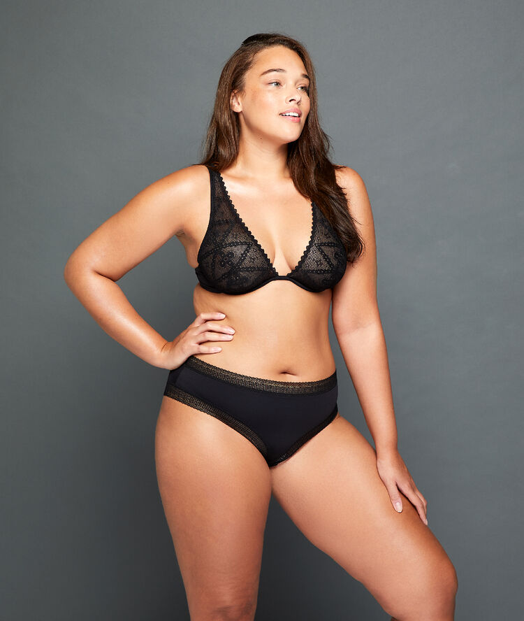 Graphic lace bra bronze.