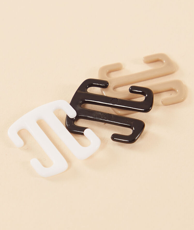 Racer back clip blanc / noir / peau.