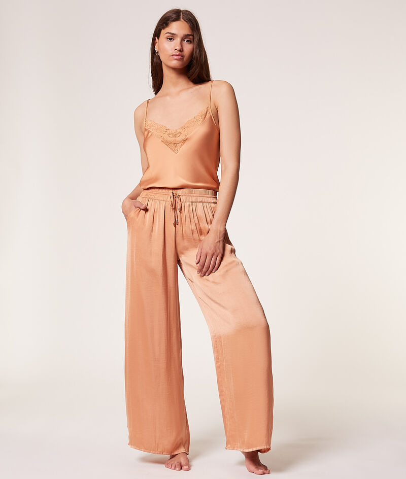 Satin Camisole With Lace Details;${refinementColor}