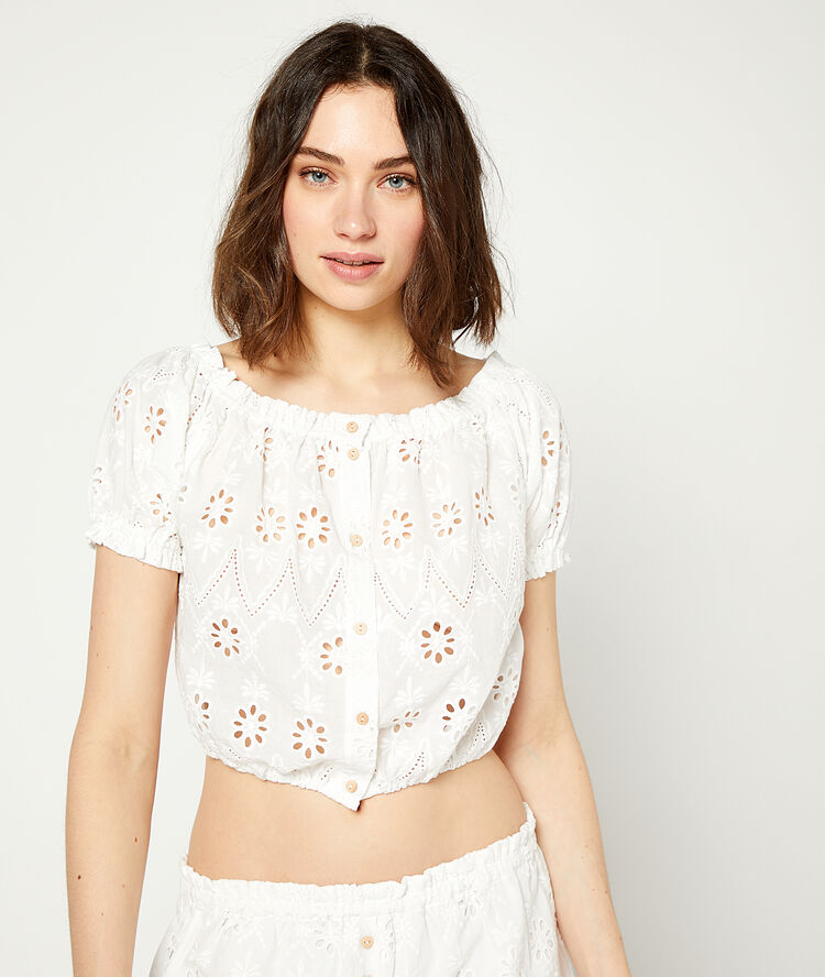 Guipure top off white.