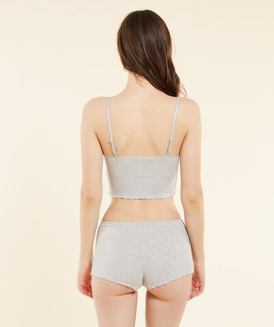 Ribbed crop top with straps;${refinementColor}