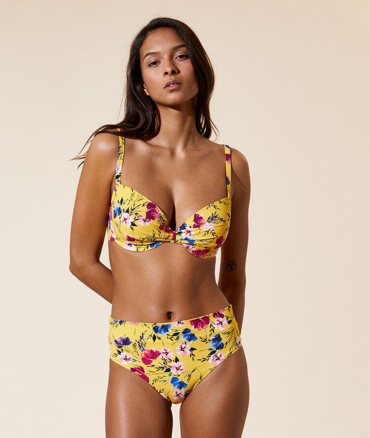 Light padded bikini top yellow.