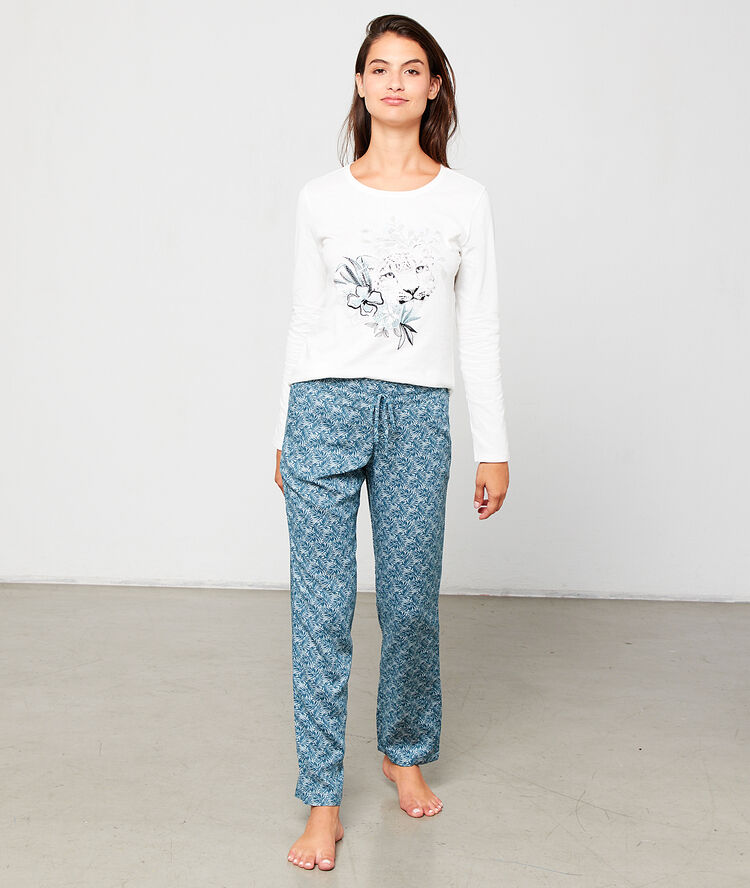 Cotton t-shirt in tiger print off-white.