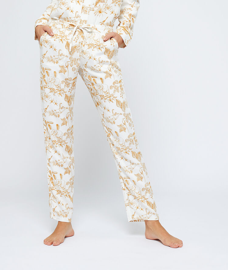 Printed trousers ecru.