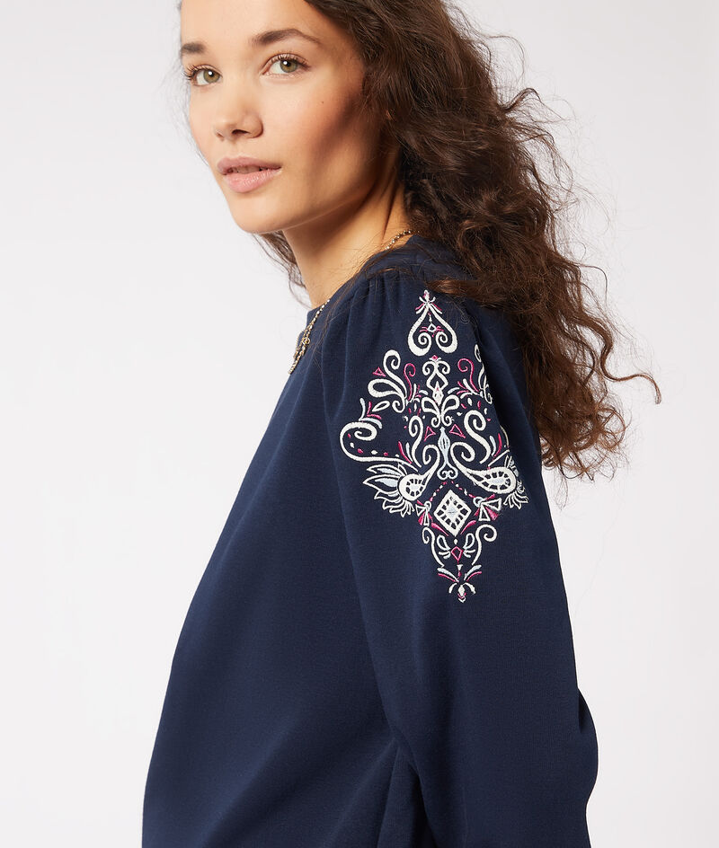Sweatshirt With Embroidery Details;${refinementColor}