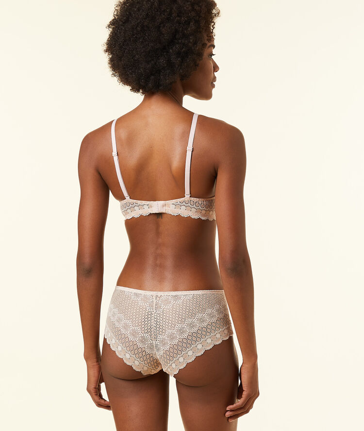 Lace shorty pink powder.