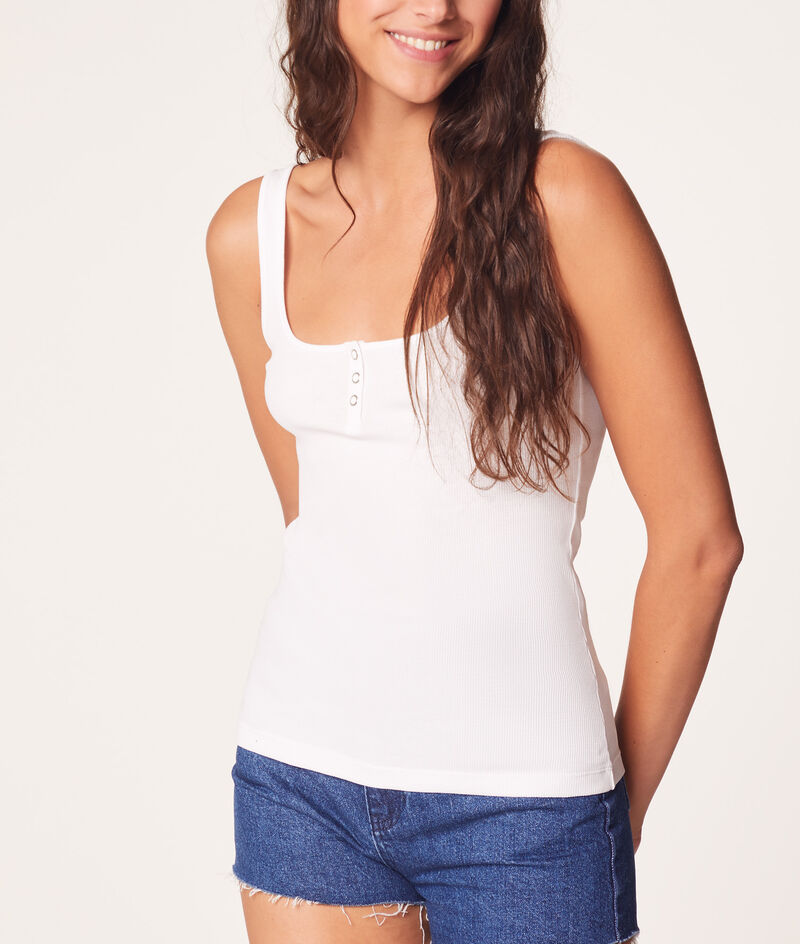 Ribbed tank top;${refinementColor}