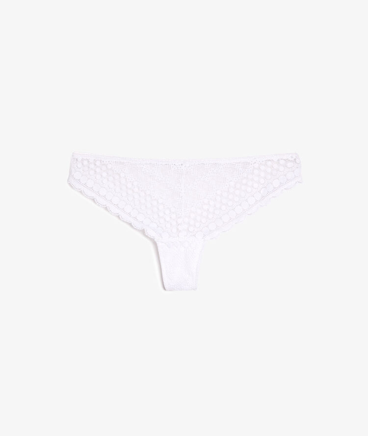 Lace tanga brief white.