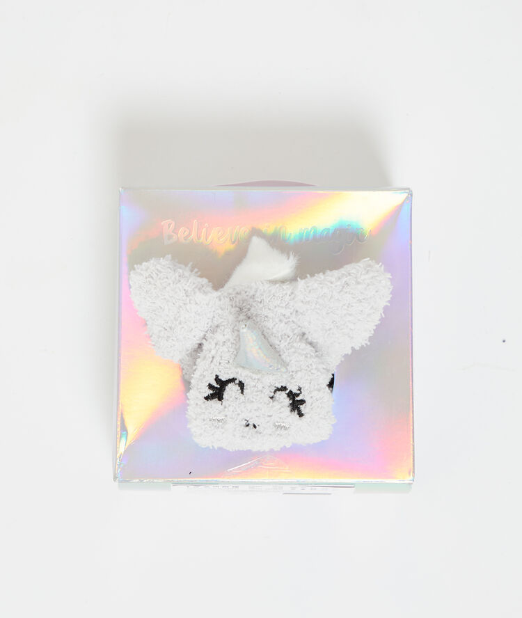 Chaussette cocooning licorne gris.