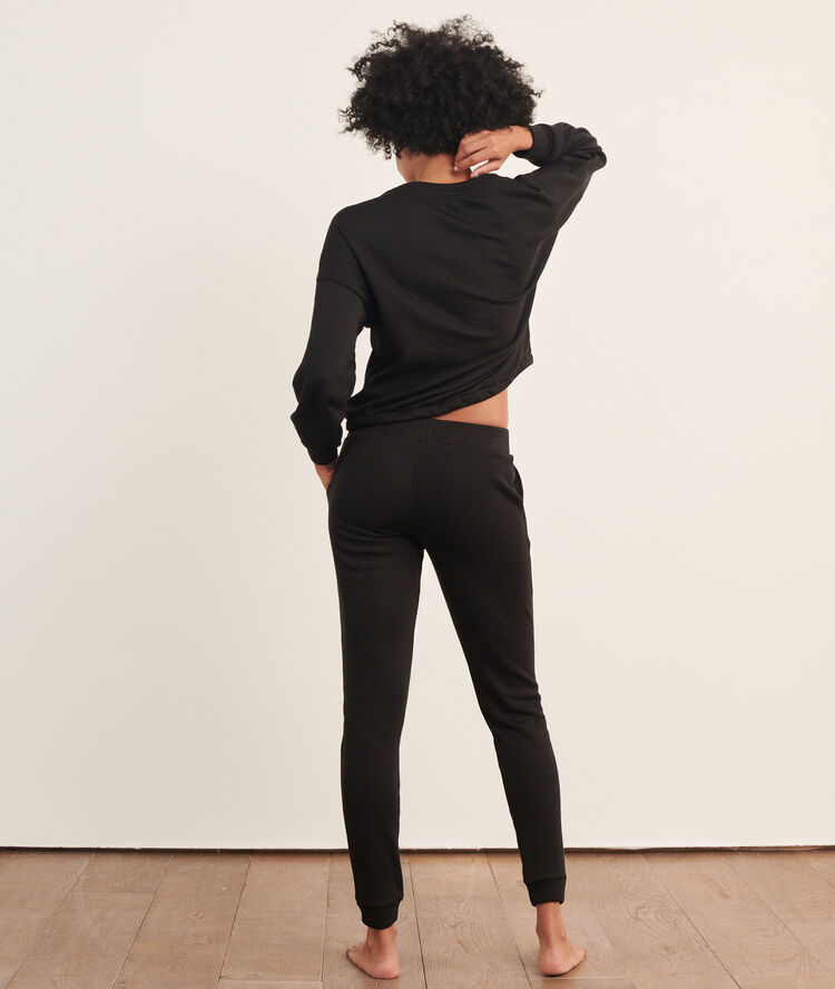 Top manches longues "let's stay home" noir.