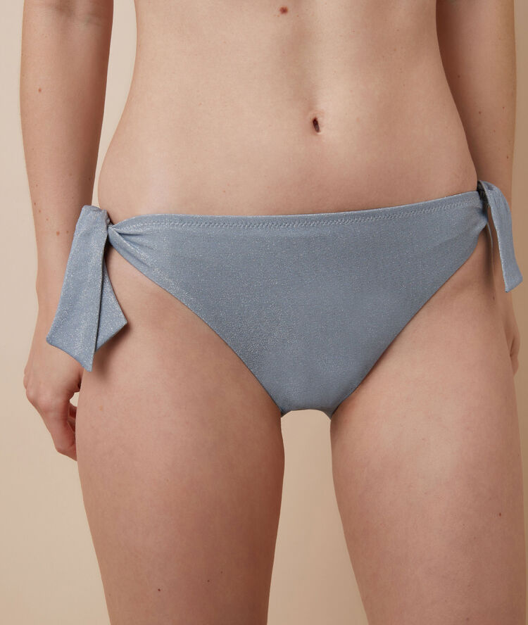 Tie side bikini bottom blue.