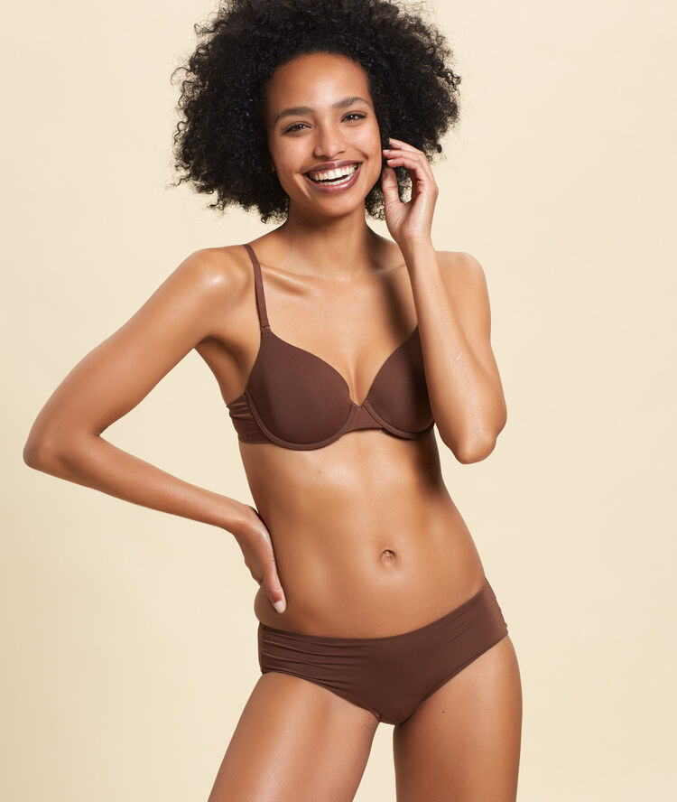 Microfiber shorty brief light brown.