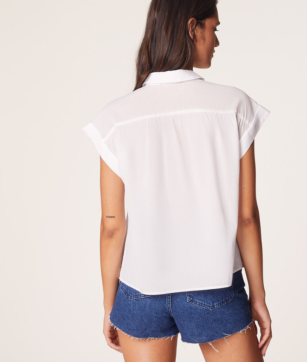100% cotton sleevless blouse;${refinementColor}