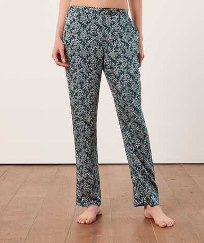Printed pajama trousers;${refinementColor}