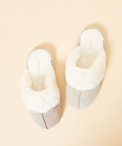 Mule slippers with furry lining   ;${refinementColor}