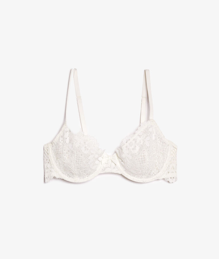 Non-padded lace bra pearl.