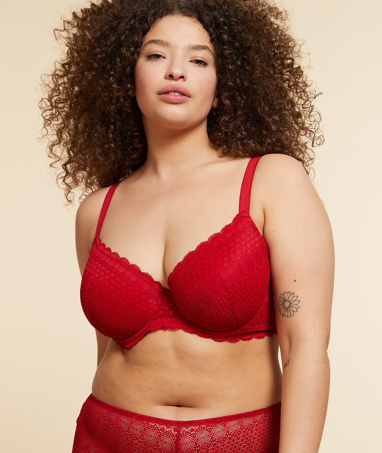 N&deg;4 bra - thin pads red.