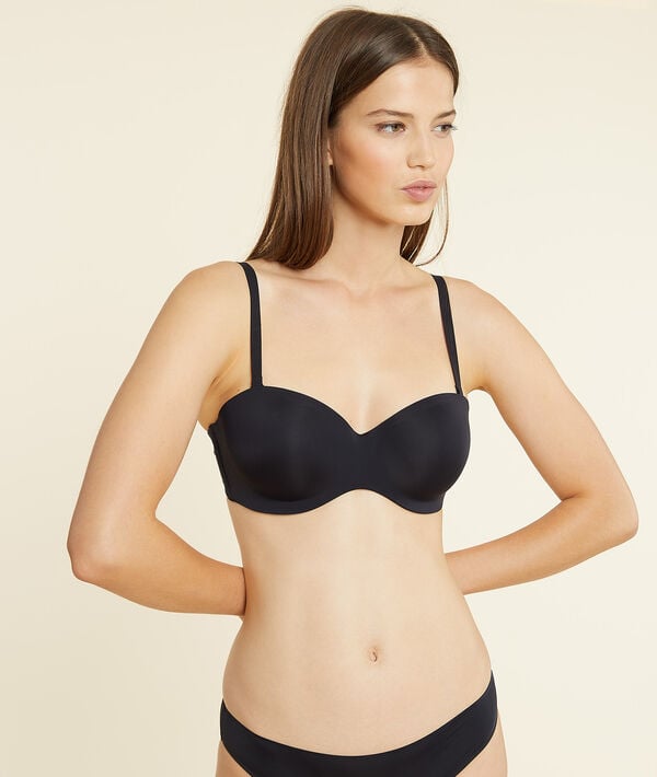 Micro bandeau bra, removable straps, D cup Micro bandeau bra, removable straps, D cup;${refinementColor}