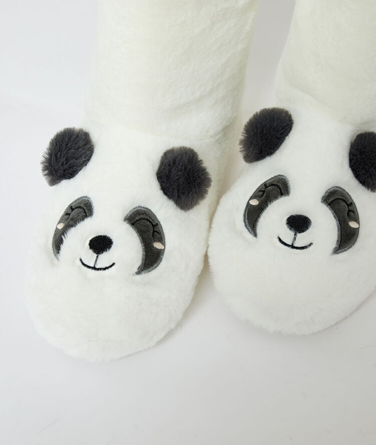 Panda boot slippers ecru.