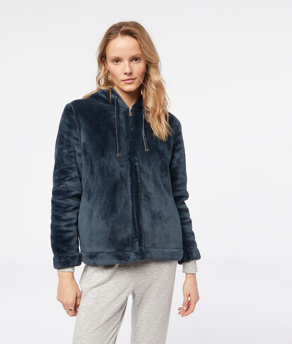 Hooded fleece jacket;${refinementColor}