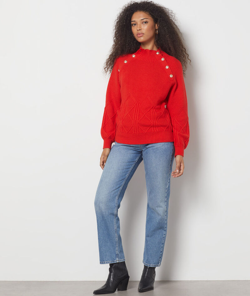 Cable-knit cardigan;${refinementColor}
