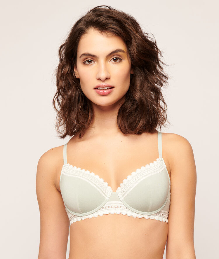 N&deg;4 bra - thin padding green celadon.