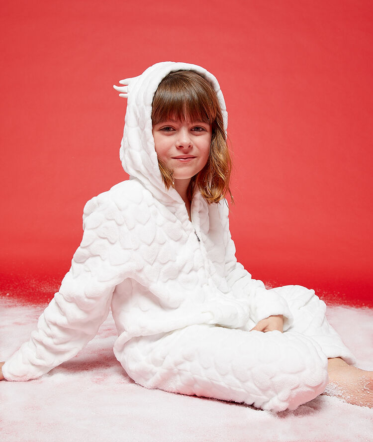 Kid's owl onesie ecru.