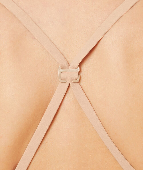 Racer back clip blanc / noir / peau.