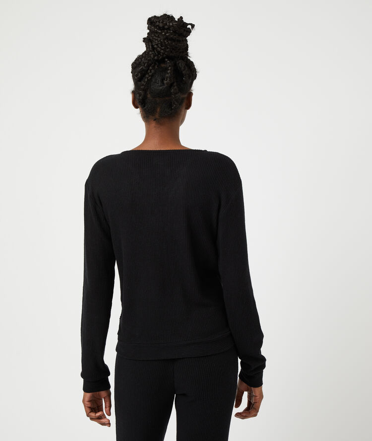 Top cache-coeur c&ocirc;tel&eacute; noir.