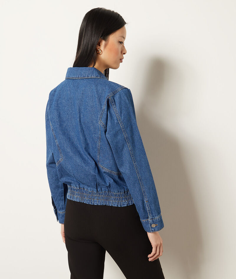 Pure Cotton Denim Jacket;${refinementColor}
