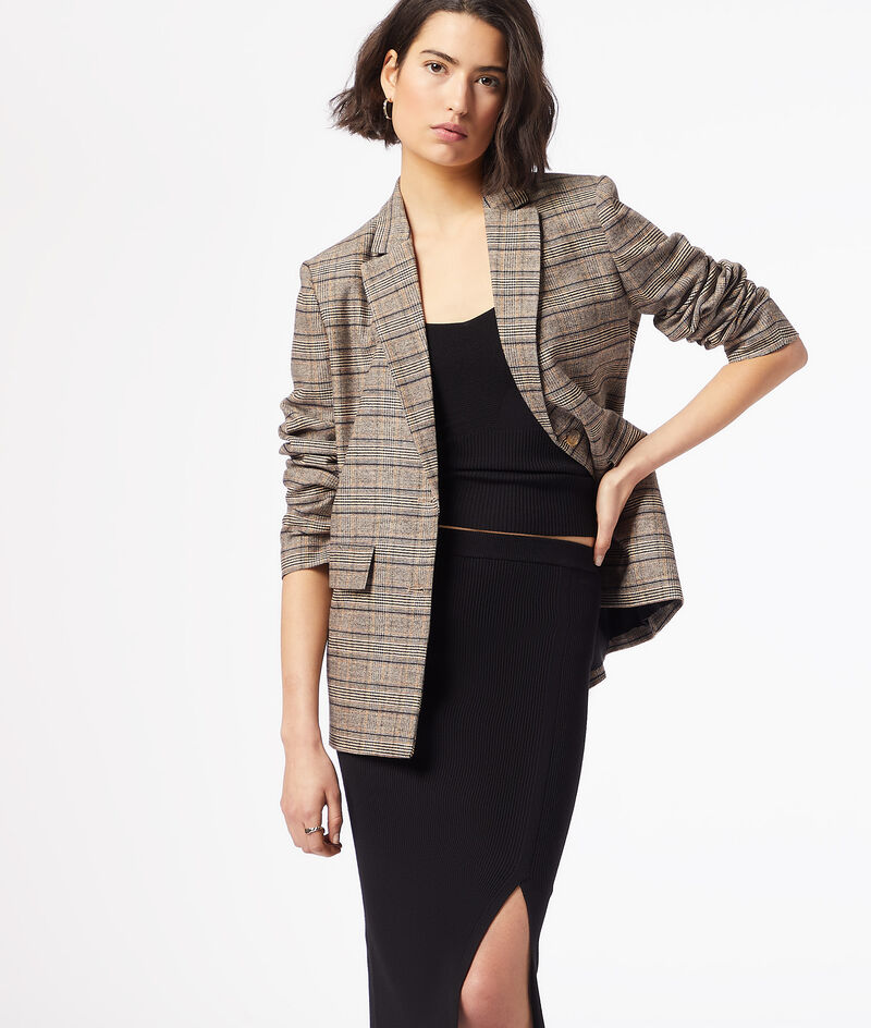 Striped blazer jacket;${refinementColor}
