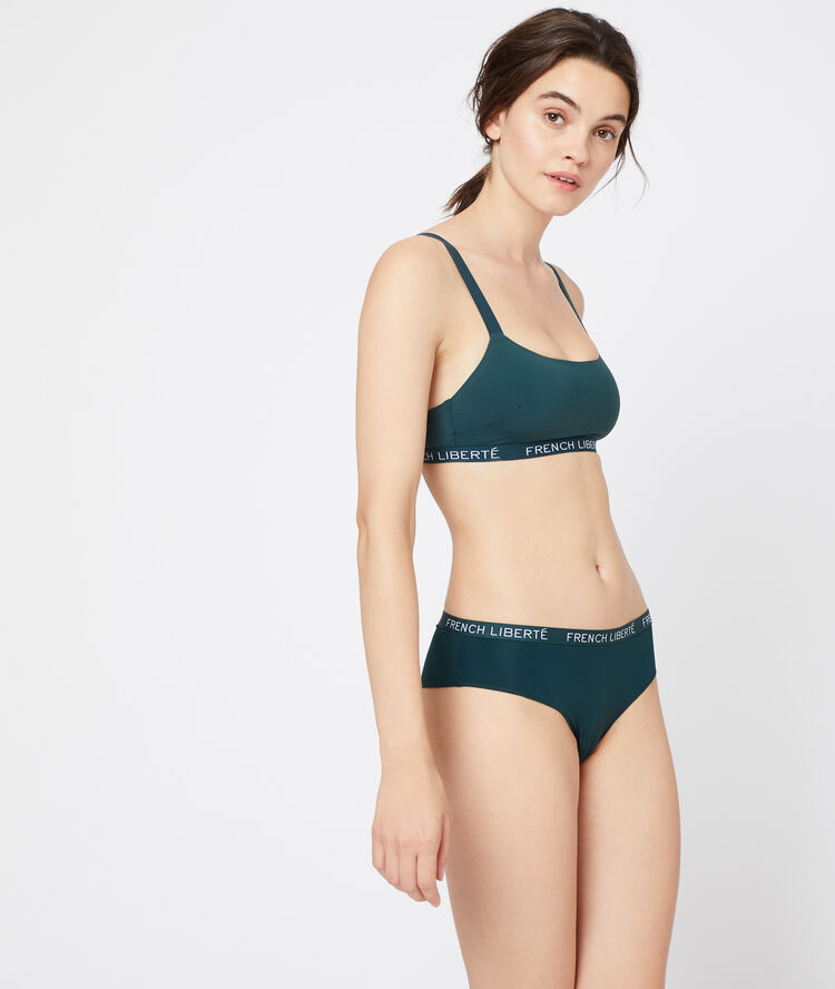French libert&eacute;' microfibre bandeau bra green.