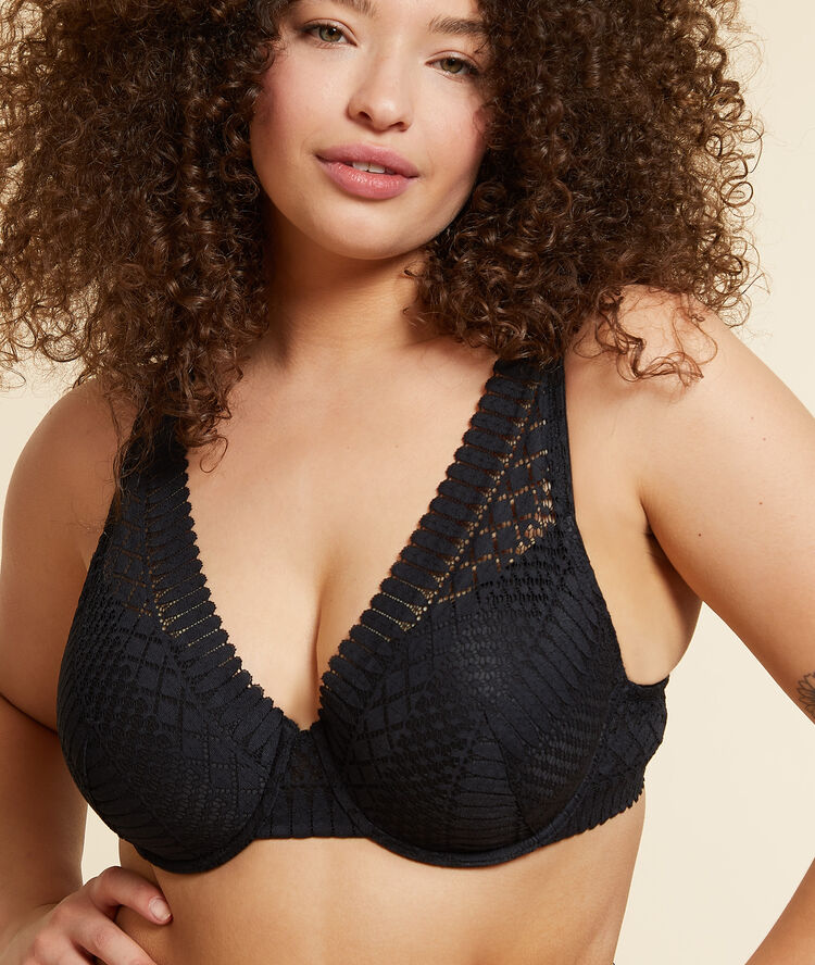 Soutien-gorge n&deg;6 - triangle coques fines noir.