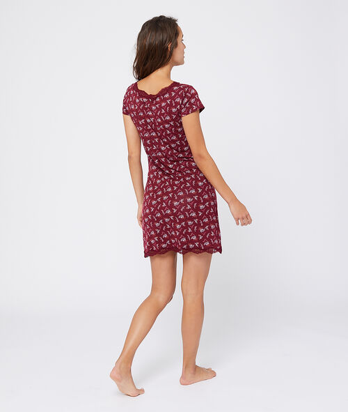 Floral chemise with lace neckline Floral chemise with lace neckline