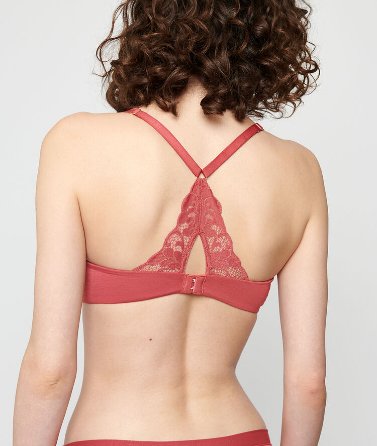 Thin padding non wired bra terracotta.