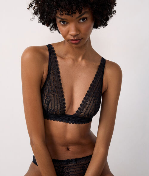 Soutien-gorge foulard sans coques noir.