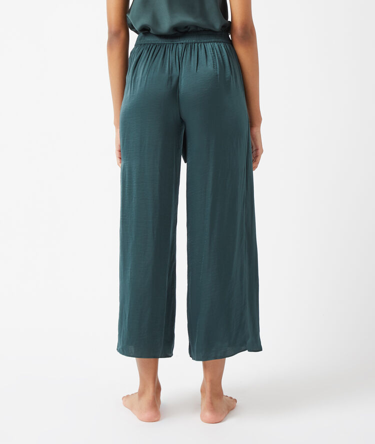 Trousers with side splits and front tie  green.