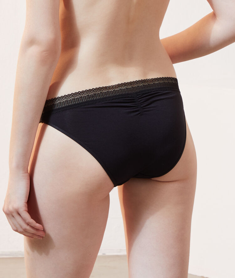 Culotte d&eacute;tails r&eacute;sille noir.