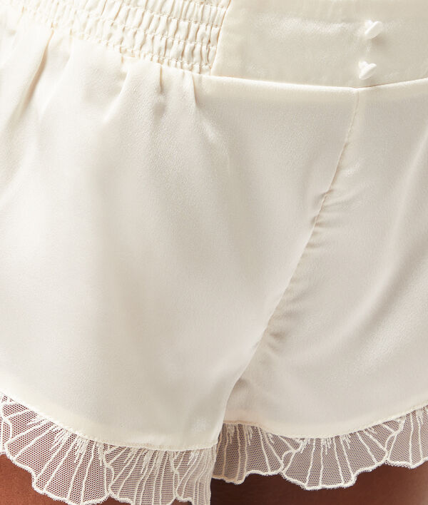 Sleep shorts with tulle details;${refinementColor}