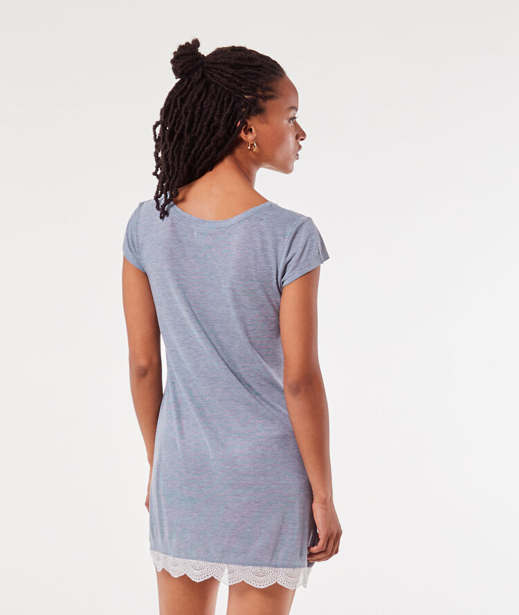 Lace edged nightshirt navy.
