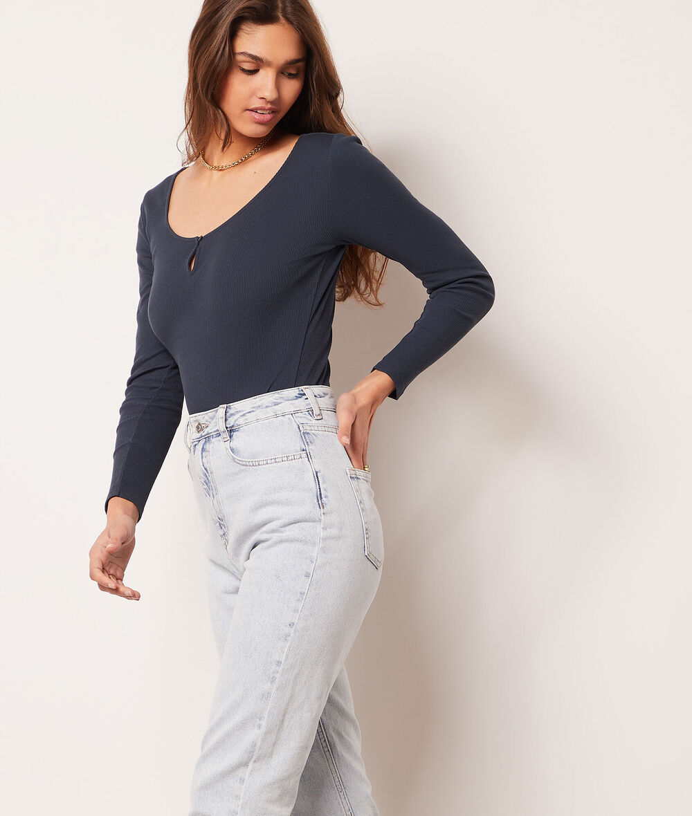 Long sleeve cotton t-shirt;${refinementColor}