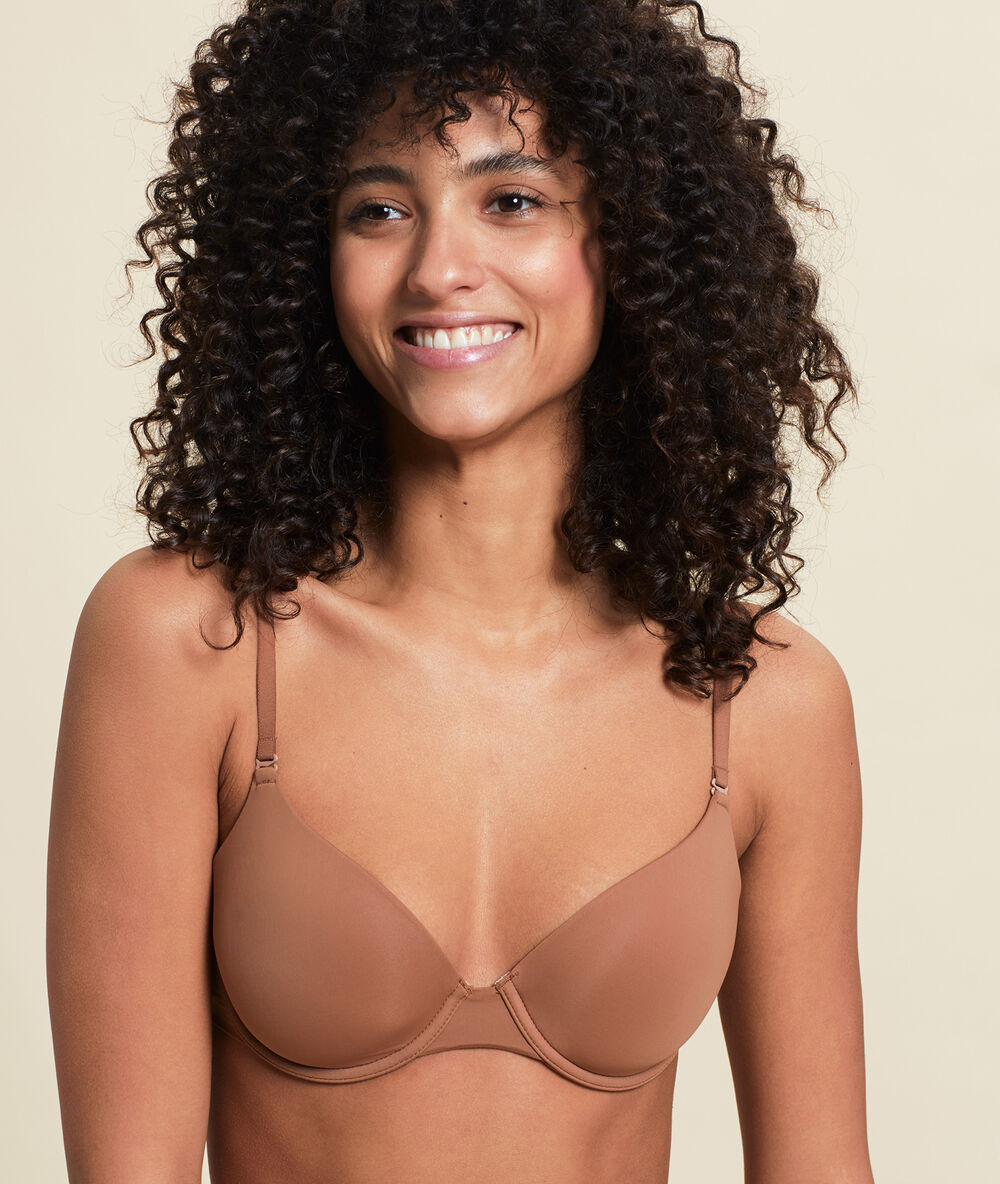 Bra n&deg;5 - microfibre natural padded bra bronze.