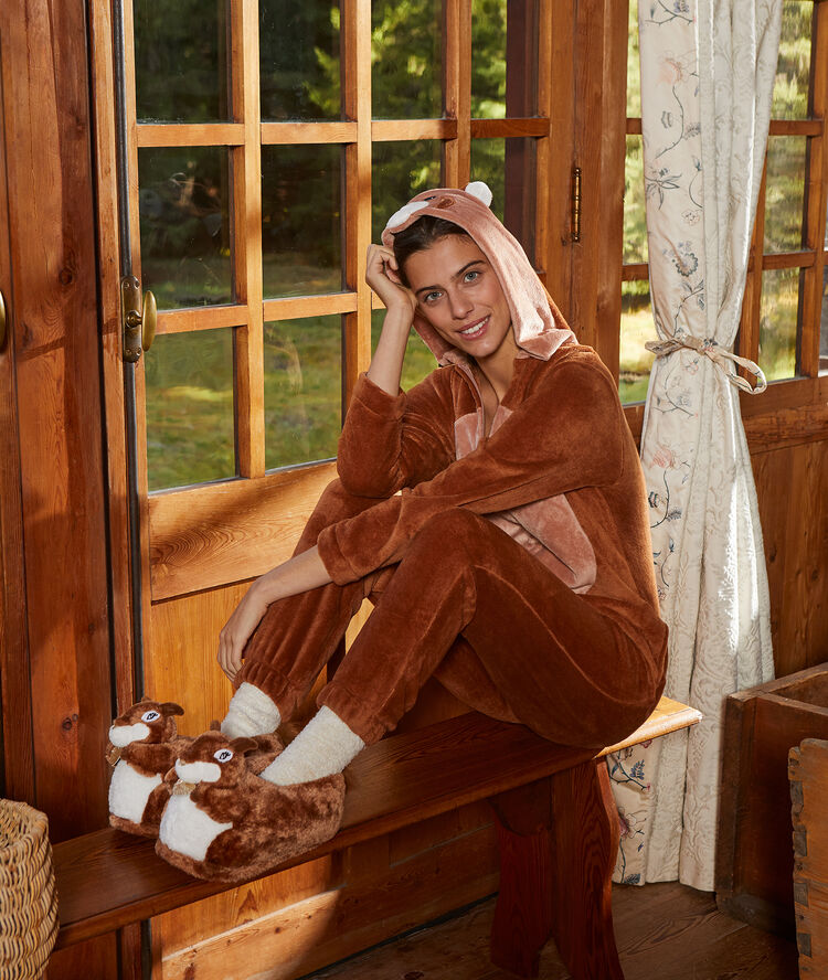 Combinaison panda roux marron roux.